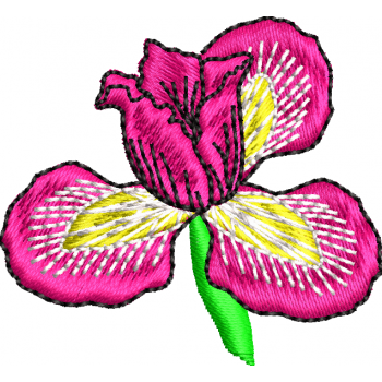 BRODERIE - FLOARE DE IRIS ( ROZ ) pentru aplicat pe sticla evenimente
